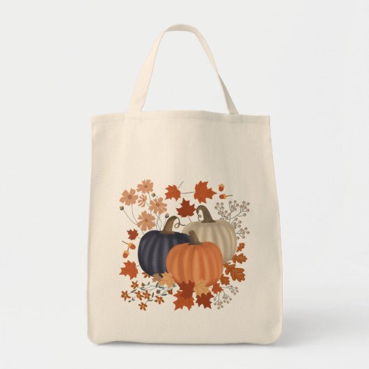 Rustieke Herfst Herfst Pompoenen Wildflowers Blade Tote Bag (Voorkant)