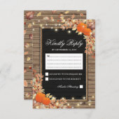 Rustieke herfst Herfst respons | Pompoenbruiloft R RSVP Kaartje (Voorkant / Achterkant)
