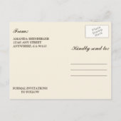 Rustieke Herfst herfstbladeren Sla de datumkaarten Aankondigingskaart (Achterkant)