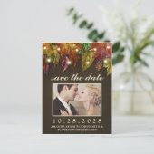 Rustieke Herfst herfstbladeren Sla de datumkaarten Aankondigingskaart (Staand voorkant)