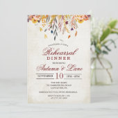 Rustieke herfst herhalingsdiner uitnodiging (Staand voorkant)