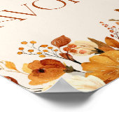 Rustieke Herfst In Love Waterverf Boho Favors Sign Poster (Hoek)