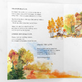 Rustieke herfst kapel bruiloft drieluik uitnodiging (Binnenzijde eerst)