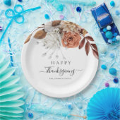 Rustieke herfst laat Happy Thanksgiving achter Papieren Bordje (Feest)