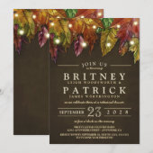 Rustieke herfst laat repetitie diner uitnodigingen (Voorkant / Achterkant)