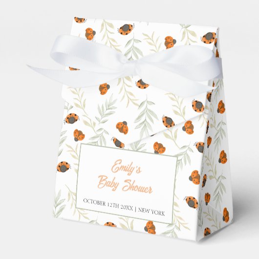 Rustieke Herfst Ladybug Greenery Baby shower Bedankdoosjes (Voorkant Zijde)