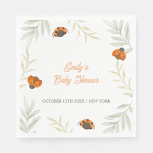 Rustieke Herfst Ladybug Greenery Baby shower Servet