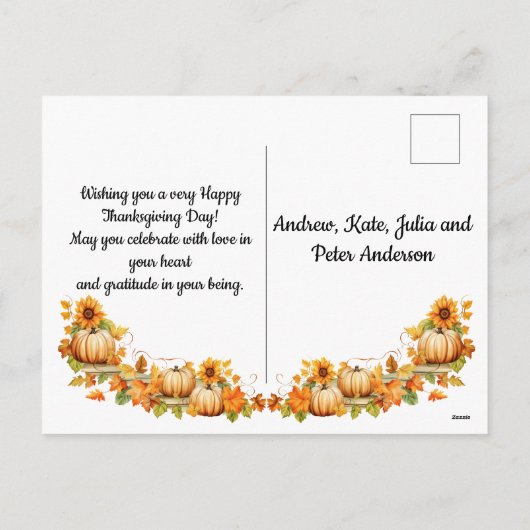 Rustieke Herfst Landschap Happy Thanksgiving Feestdagenkaart (Achterkant)