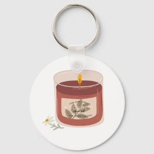 Rustieke herfst Magnolia kaars Sleutelhanger