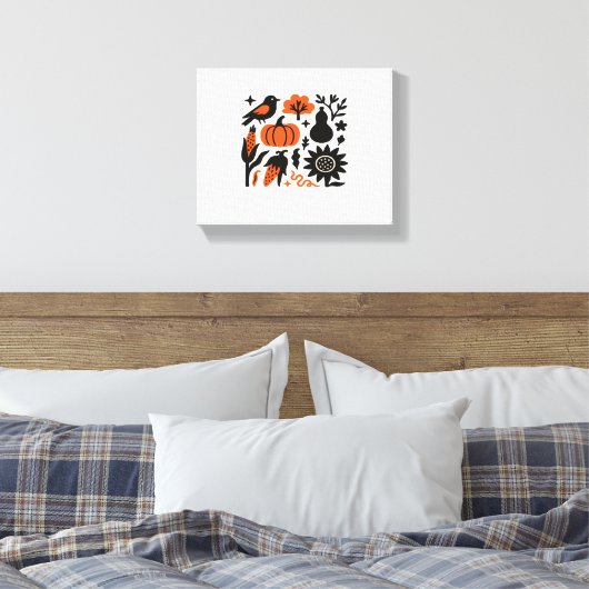 Rustieke Herfst Oogst Folk Classic T-shirt Canvas Afdruk (Insitu (Slaapkamer))