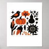 Rustieke Herfst Oogst Folk Classic T-shirt Poster (Voorkant)