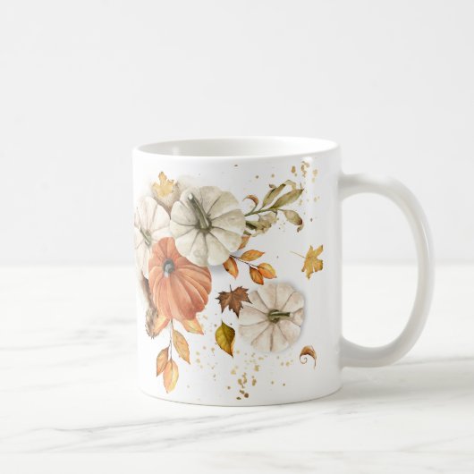 Rustieke Herfst Oogst Pompoen Koffie Mok (Rechts)