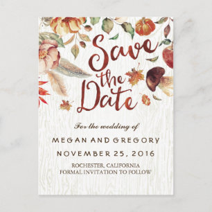 Rustieke Herfst Oogst Pompoen Save the Date Aankondigingskaart