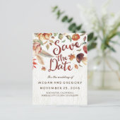 Rustieke Herfst Oogst Pompoen Save the Date Aankondigingskaart (Staand voorkant)