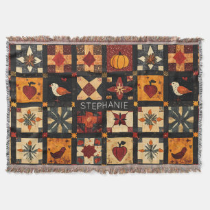 Rustieke herfst Patchwork Quilt patroon   boerderi Deken