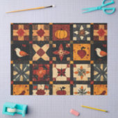 Rustieke herfst Patchwork Quilt patroon | boerderi Tissuepapier (Craft)