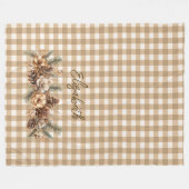 Rustieke Herfst Pine Cones Brown Gingham gepersona Fleece Deken (Voorkant (Horizontaal))