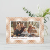 Rustieke Herfst Plaid Foto Thanksgiving Feestdagenkaart (Staand voorkant)