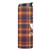 Rustieke Herfst Plaid & Witte Herten Silhouet Thermosbeker (Gedraaid links)