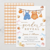 Rustieke Herfst Pompoen Babykleding Geslacht Onthu Kaart (Voorkant / Achterkant)