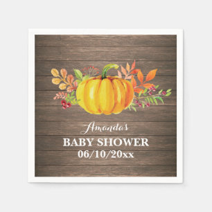 Rustieke herfst pompoen babyshower servet