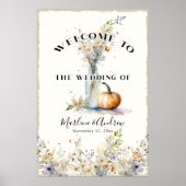Rustieke Herfst Pompoen Bloemen Wildbloemen Bruilo Poster (Voorkant)