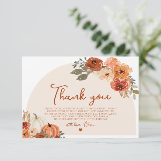 Rustieke Herfst Pompoen Herfst Bloemen Vrijgezelle Kaart (Staand voorkant)