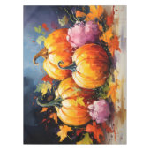 Rustieke Herfst Pompoen Kleurrijke Herfstbladeren Tafelkleed (Voorkant)