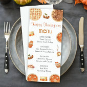 Rustieke Herfst Pompoen Pie Thanksgiving Diner Men Menu