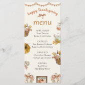Rustieke Herfst Pompoen Plaid Thanksgiving Diner M Menu (Voorkant)