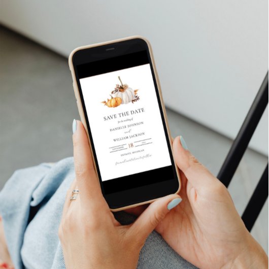 Rustieke Herfst Pompoen Save the Date Invitation Kaart