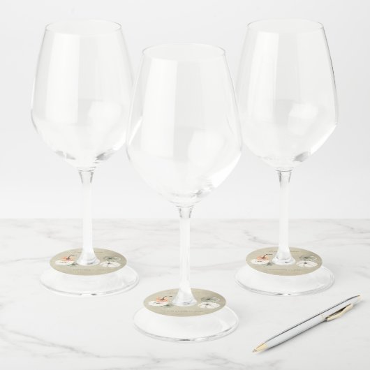 Rustieke herfst pompoenen herfst bruiloft wijnglaslabel (Set)