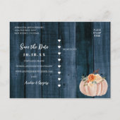 Rustieke Herfst Pompoenen Save Our Date Aankondigingskaart (Achterkant)