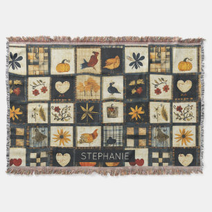 Rustieke herfst quilt patroon lappendeken deken