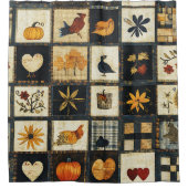 Rustieke herfst quilt patroon | lappendeken douchegordijn (Voorkant)