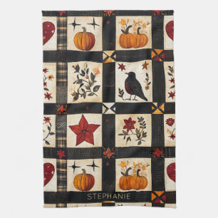 rustieke Herfst quiltpatroon   lappendeken Theedoek