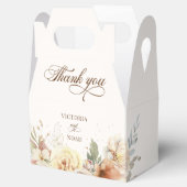 Rustieke herfst Rozen Botanische Script Bedankdoosjes (Geopend)