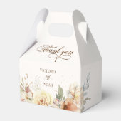 Rustieke herfst Rozen Botanische Script Bedankdoosjes (Voorkant Zijde)