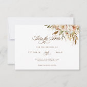 Rustieke herfst Rozen Botanische Script Save The Date (Voorkant)