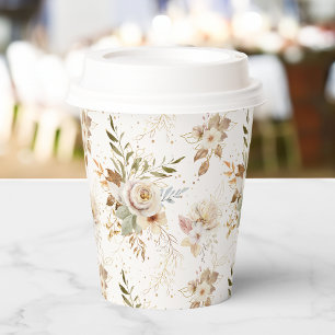 Rustieke herfst Rozen Waterverf Botanisch Papieren Bekers
