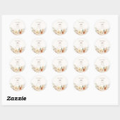Rustieke herfst Rozen Waterverf Botanisch Ronde Sticker (Vel)