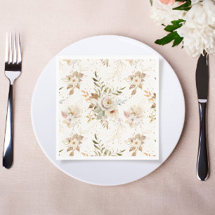 Rustieke herfst Rozen Waterverf Botanisch Servet