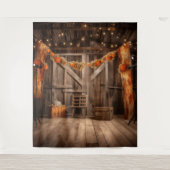 Rustieke herfst schuur hangend wandkleed (Voorkant)