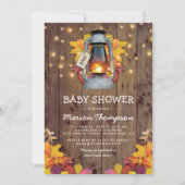 Rustieke herfst string twinkellichten baby shower kaart (Voorkant)