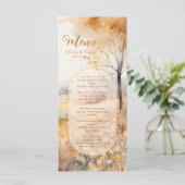 Rustieke Herfst Terracotta Aarde Tonen Trouwmenu Menu (Staand voorkant)