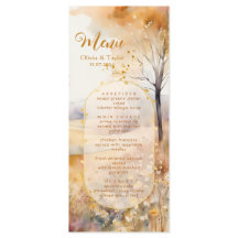 Rustieke Herfst Terracotta Aarde Tonen Trouwmenu