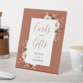 Rustieke Herfst Terracotta Bloemen Kaarten en gesc Reclamebord Met Voetstuk (Insitu)