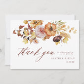 Rustieke Herfst Terracotta Bruiloft Dank u Platte Bedankkaart (Voorkant)