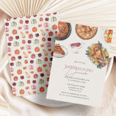 Rustieke Herfst Thanksgiving Diner Kaart