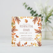 Rustieke Herfst Thanksgiving Friendsgiving Diner Kaart (Staand voorkant)